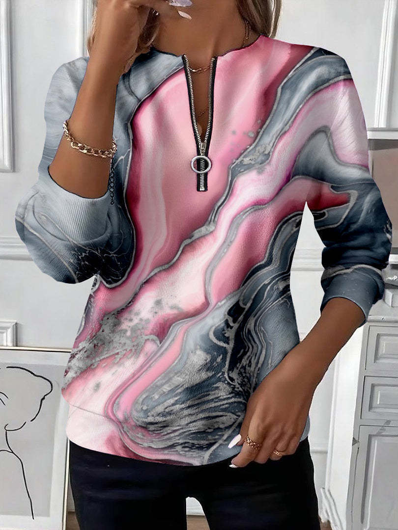 Women's Casual Christmas-Print Raglan Sweatshirt