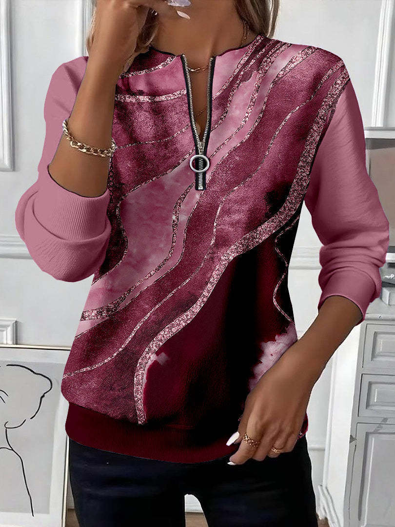 Women's Casual Christmas-Print Raglan Sweatshirt