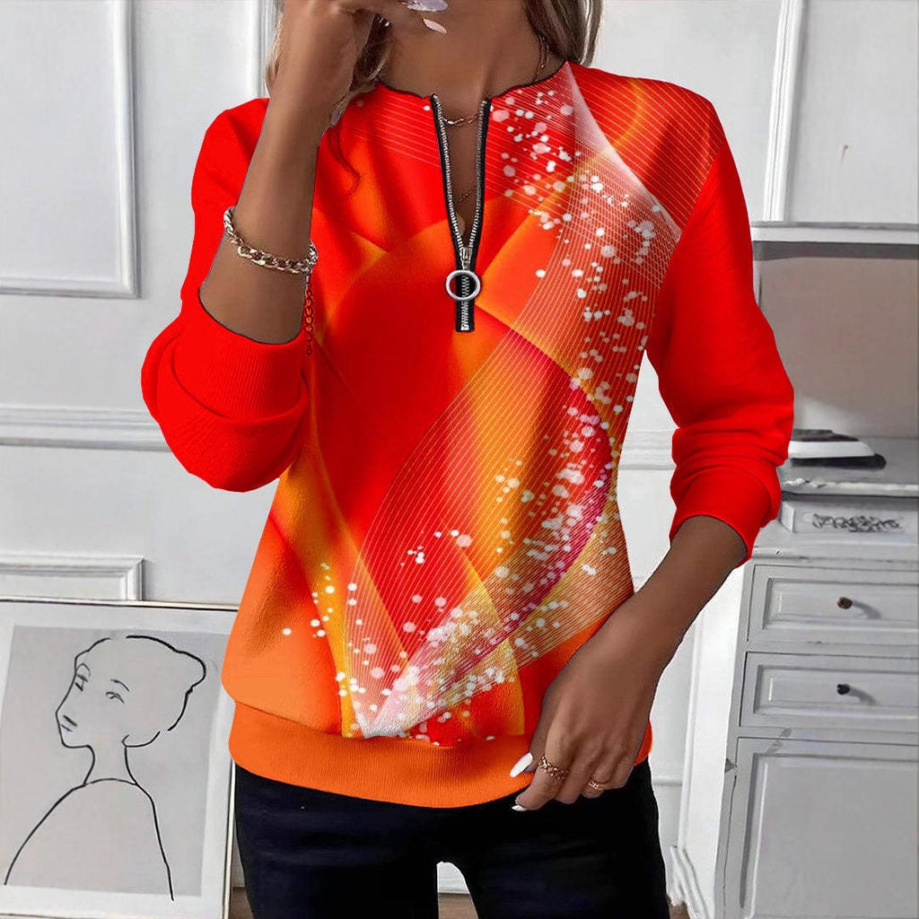 Women's Casual Christmas-Print Raglan Sweatshirt